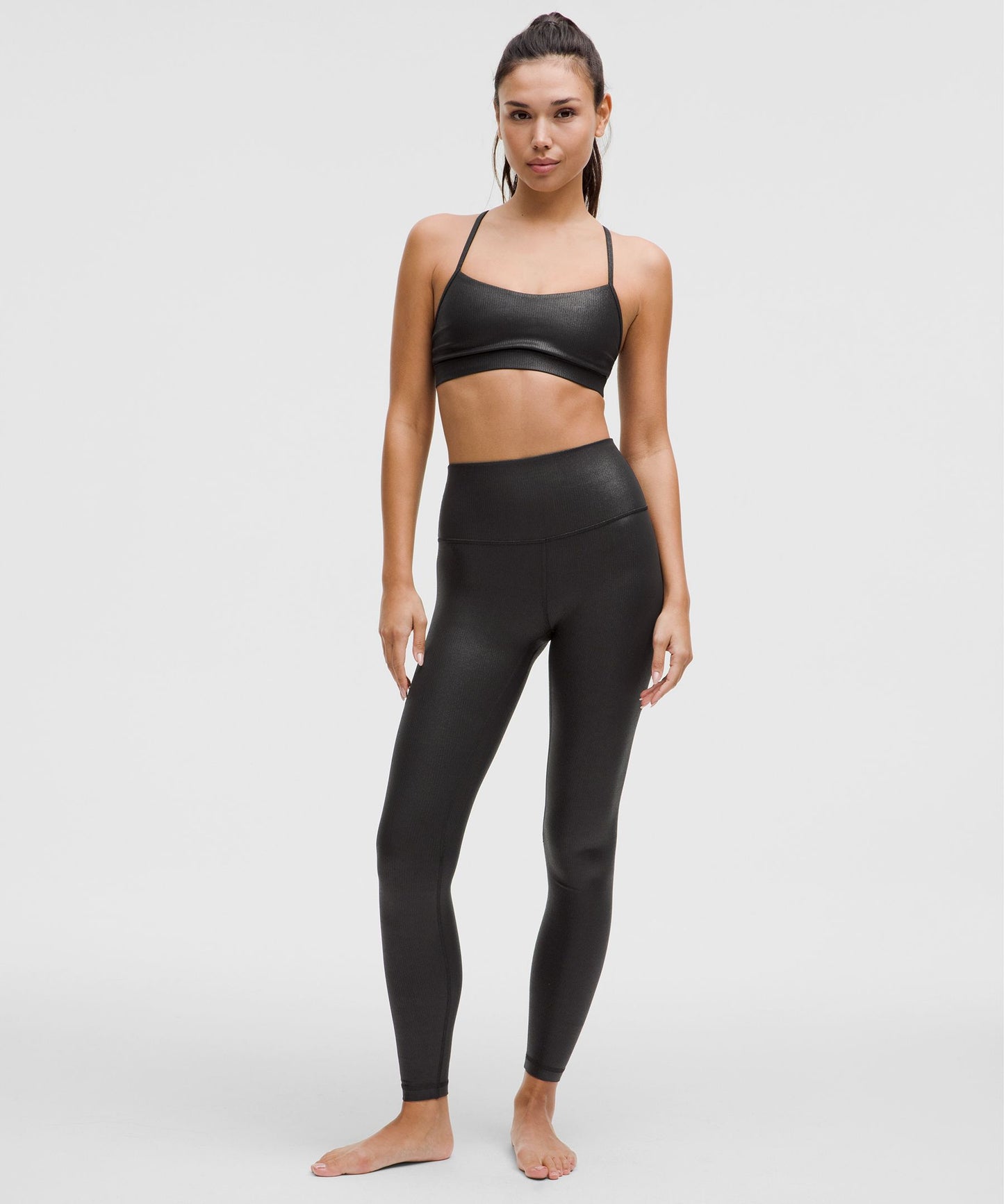 lulu Align High-Rise Ribbed Pant 28" Shine
