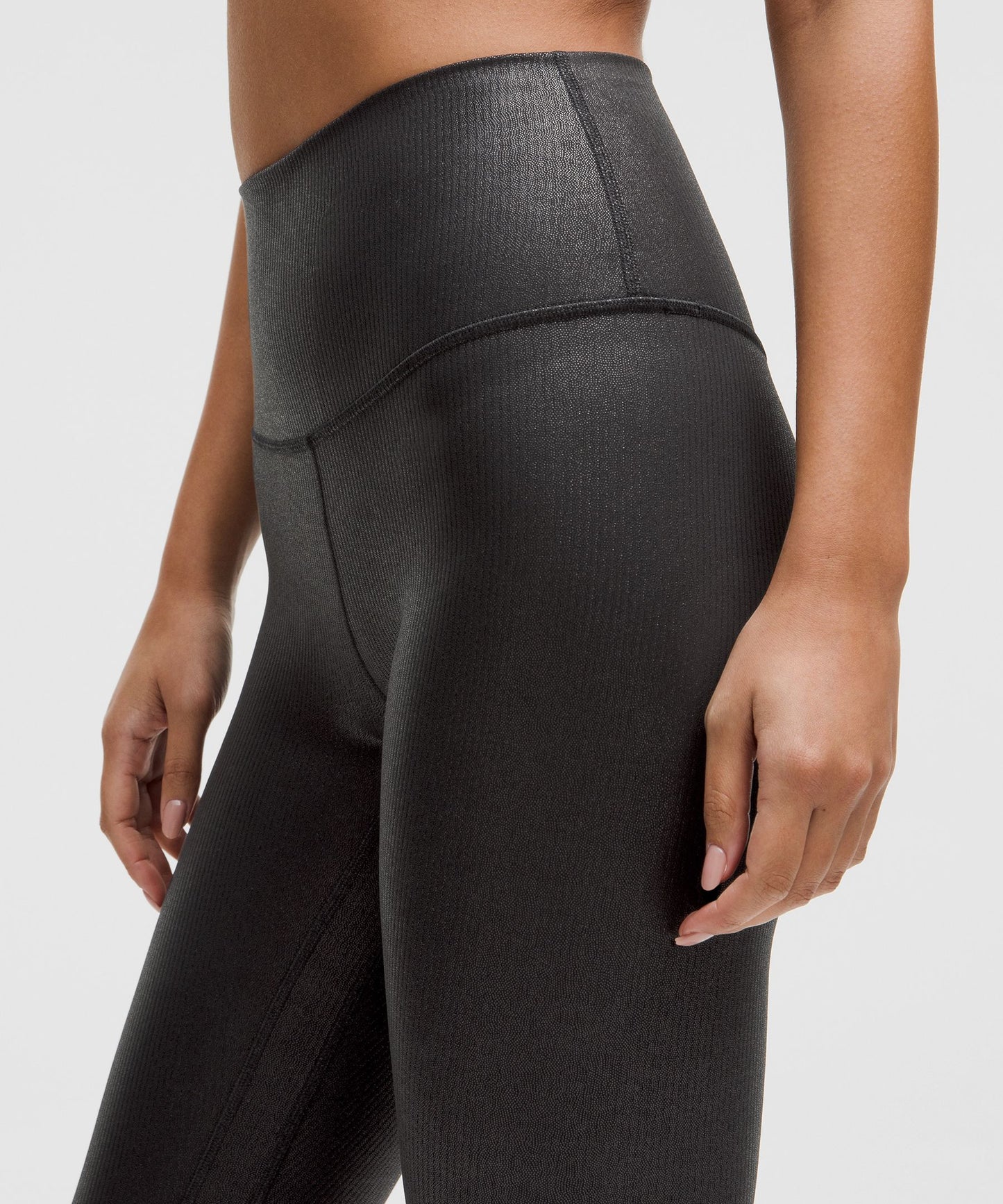 lulu Align High-Rise Ribbed Pant 28" Shine